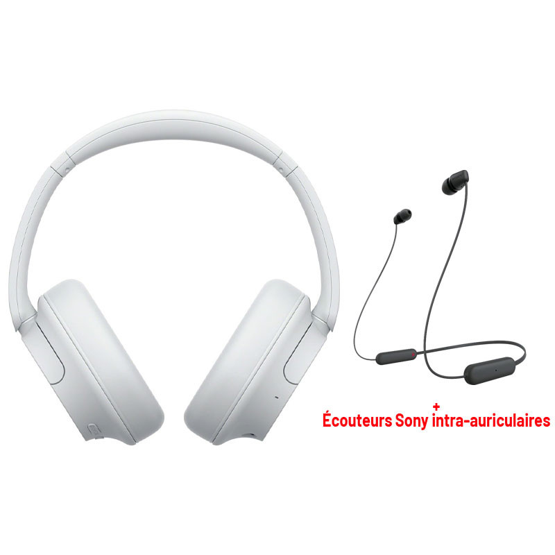 Casque sans fil Sony WH-CH720N - Blanc + Écouteurs Sony intra-auriculaires Casque sans fil Sony WH-CH720N - Blanc + Écouteurs Sony intra-auriculaires
