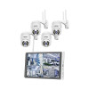 Kit de Surveillance JORTAN 4 Caméras Externes 2MP avec Écran 15.6" Full HD / WiFi / IP66 / Blanc