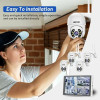 Kit de Surveillance JORTAN 4 Caméras Externes 2MP avec Écran 15.6" Full HD / WiFi / IP66 / Blanc