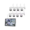 Kit de Surveillance JORTAN 8 Caméras Externes 2MP avec Écran 15.6" Full HD / WiFi / IP66 / Blanc