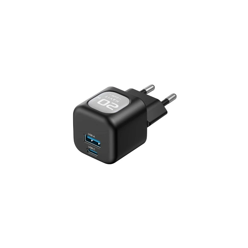 TETE CHARGEUR HAVIT GAN FAST CHARGER HV-UC220 DUAL USB-C 20W+USB-A18W