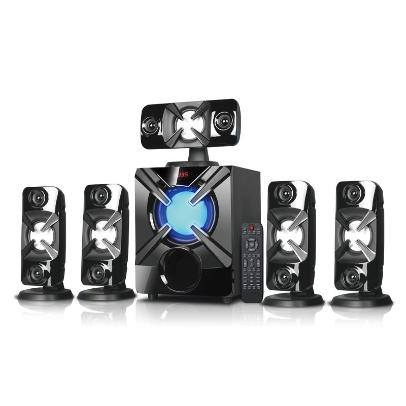 Haut parleur Sans Fil GOLD SOUND 5.1 / Noir / avec Télécommande