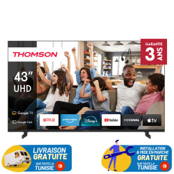 TV Thomson 43" UHD  Google TV Side Feet / 43UG4S14