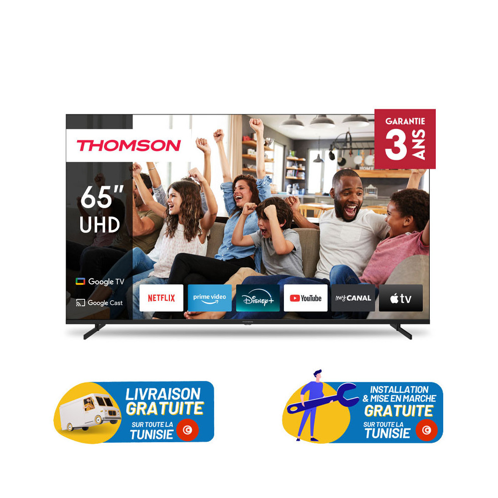 TV Thomson 65" 4K UHD Google TV avec Récepteur Intégré