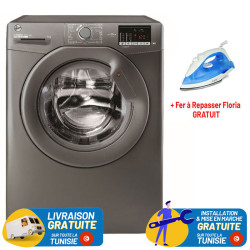 Machine à Laver HOOVER 7KG 1200tr / Silver  + Fer à Repasser Floria