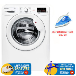 LAVE LINGE FRONTAL HOOVER 7KG BLANC + Fer à Repasser Floria (G-ZLN2892)