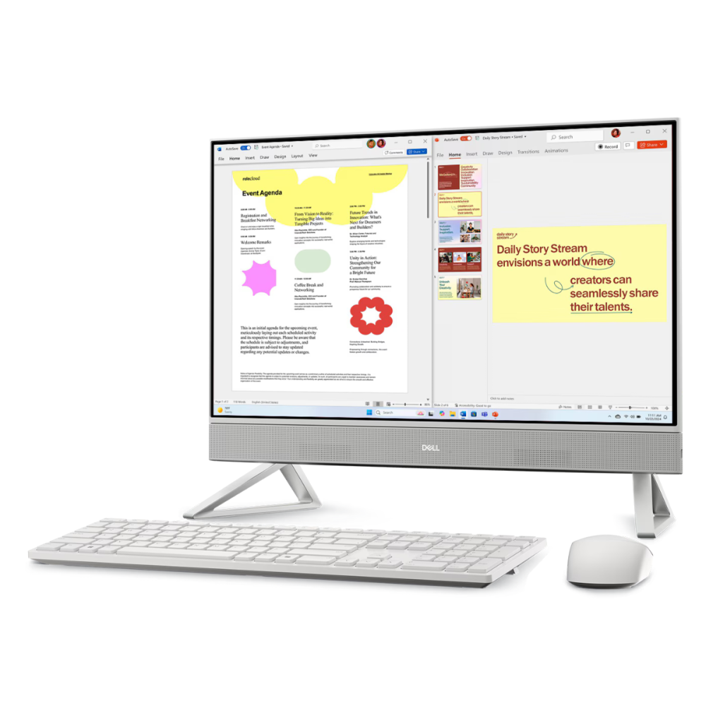 Pc de Bureau All-in-One Dell / i5-1334U / 16 Go DDR5 / 512 Go SSD / Blanc / Windows 11 Pro