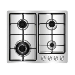 PLAQUE FRANCO 4 FEUX INOX SUPPORT EMAILLEE AVEC FEUX RAPIDE