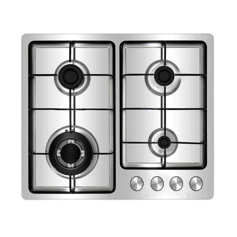 PLAQUE FRANCO 4 FEUX INOX SUPPORT EMAILLEE AVEC FEUX RAPIDE