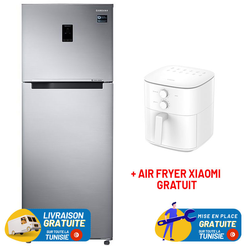 Réfrigérateur SAMSUNG No Frost Double Portes TWIN COOLING PLUS 440 Litres / INOX  Avec Afficheur + AIR FRYER XIAOMI GRATUIT