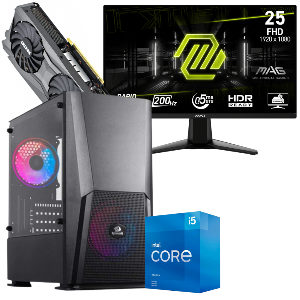 Setup Gamer Special Pc de Bureau Gaming / i5-13400F / RTX 3060 12G / 16 Go Avec Écran Gaming MSI MAG 24.5" Full HD IPS / 200 Hz