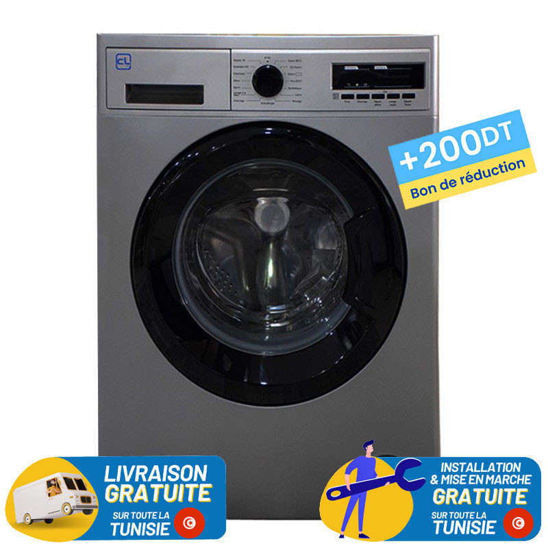 LAVE LINGE CONFORT LINE / 1400trs / 10KG / SILVER + 200 DT BON DE REDUCTION