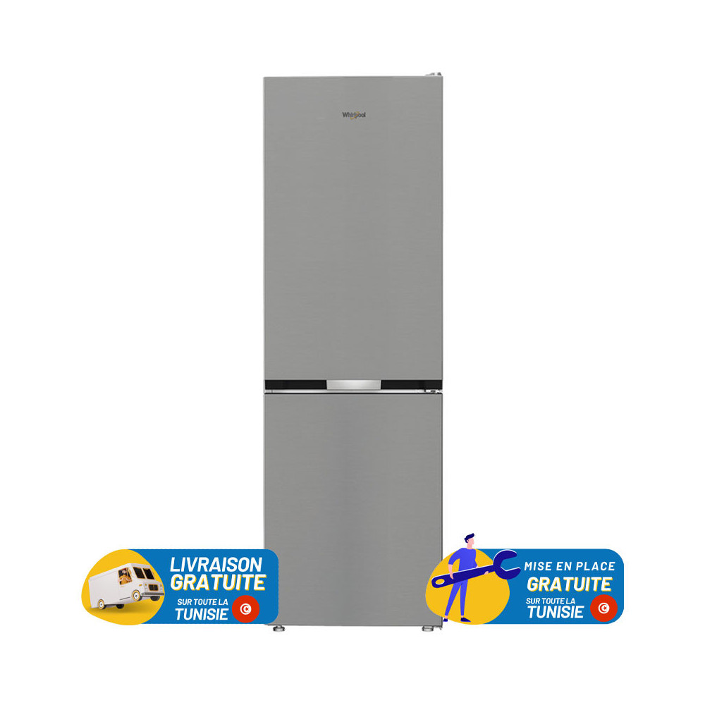 REFRIGERATEUR WHIRLPOOL NOFROST Combiné 316 Litres / inox
