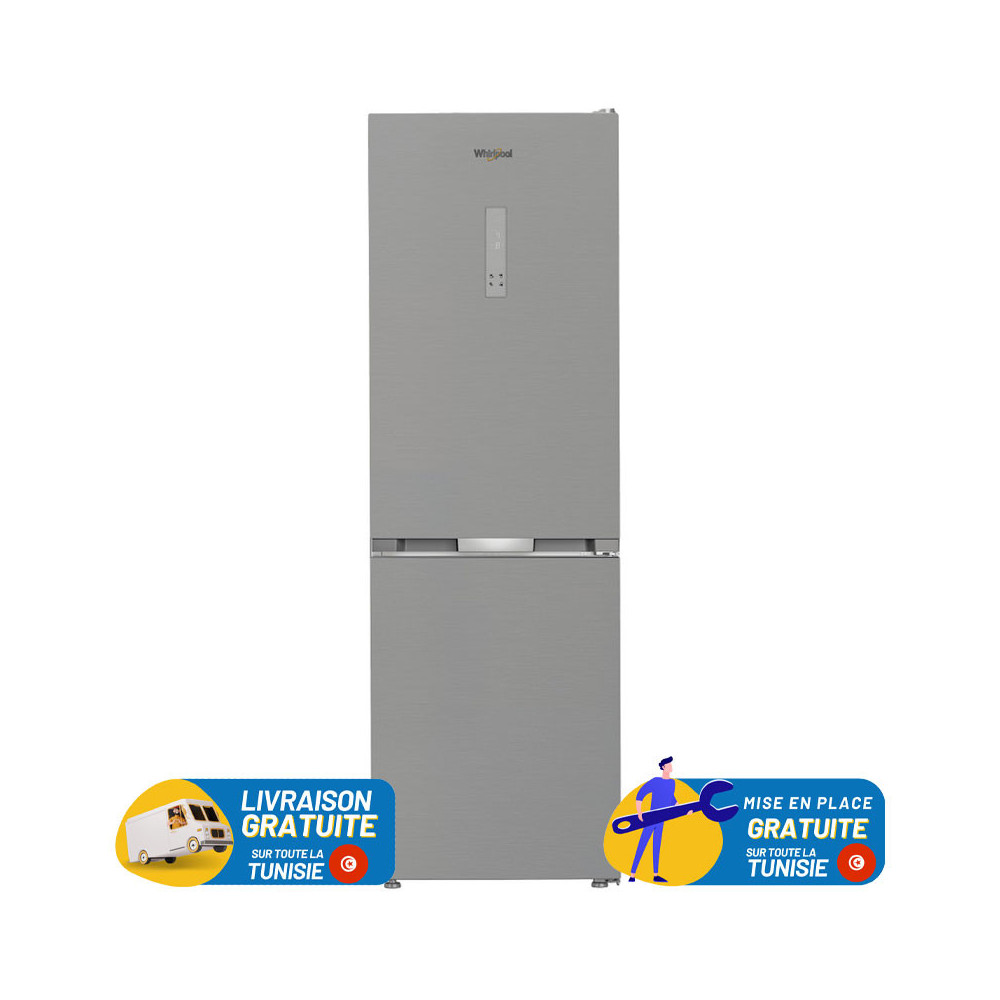 REFRIGERATEUR WHIRLPOOL NOFROST Combiné 316 Litres / inox