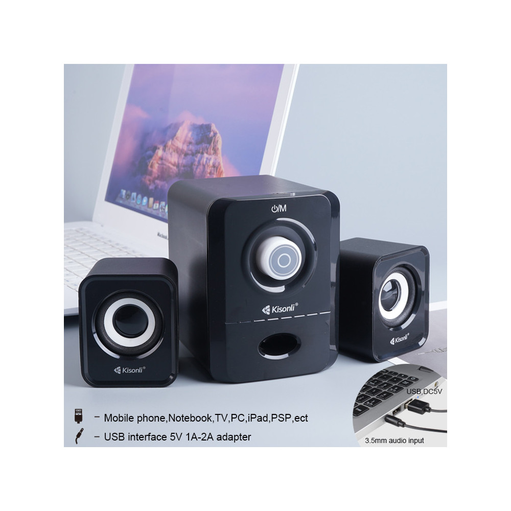 HAUT PARLEUR KISONLI U-2900BT / BLUETOOTH / NOIR