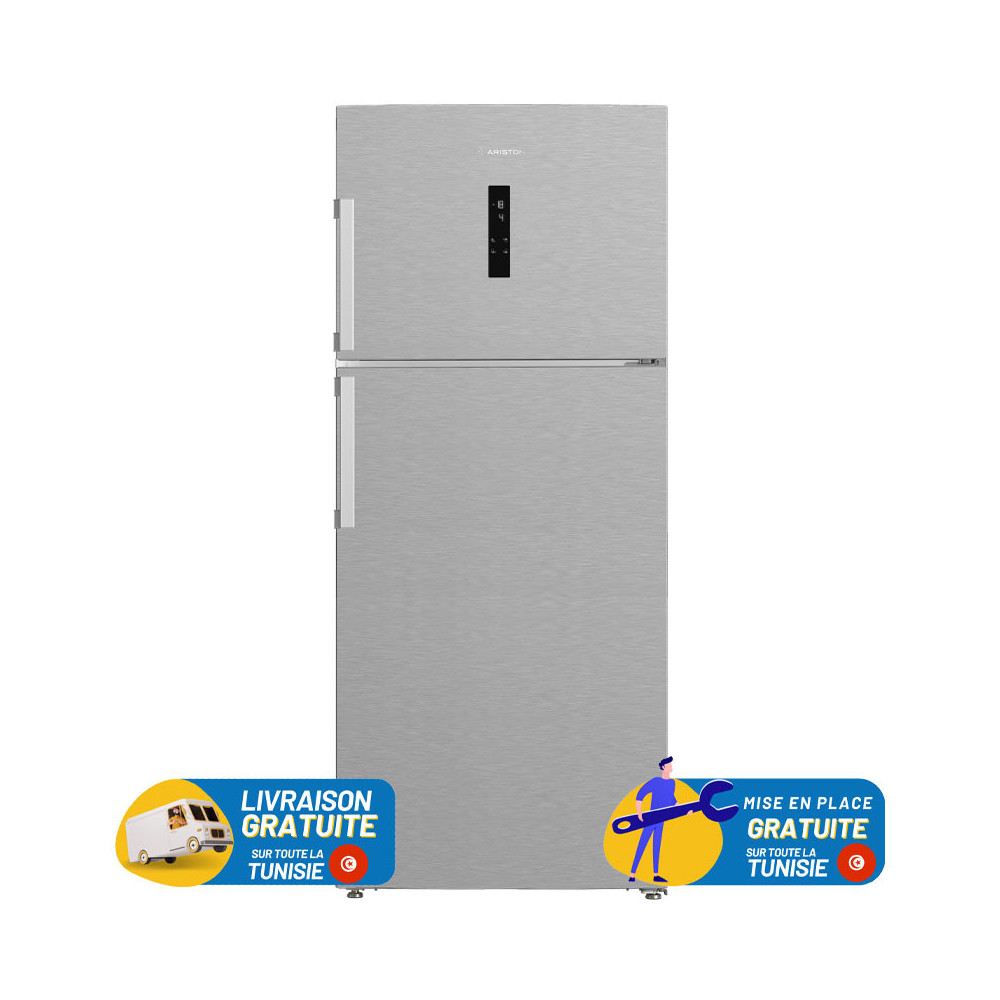 RÉFRIGÉRATEUR ARISTON No Frost DOUBLE PORTES 623 Litres / inox avec AFFICHEUR