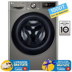 LAVE LINGE LG 11KG Smart AI DD Frontale Silver + 100DT Bon de Réduction