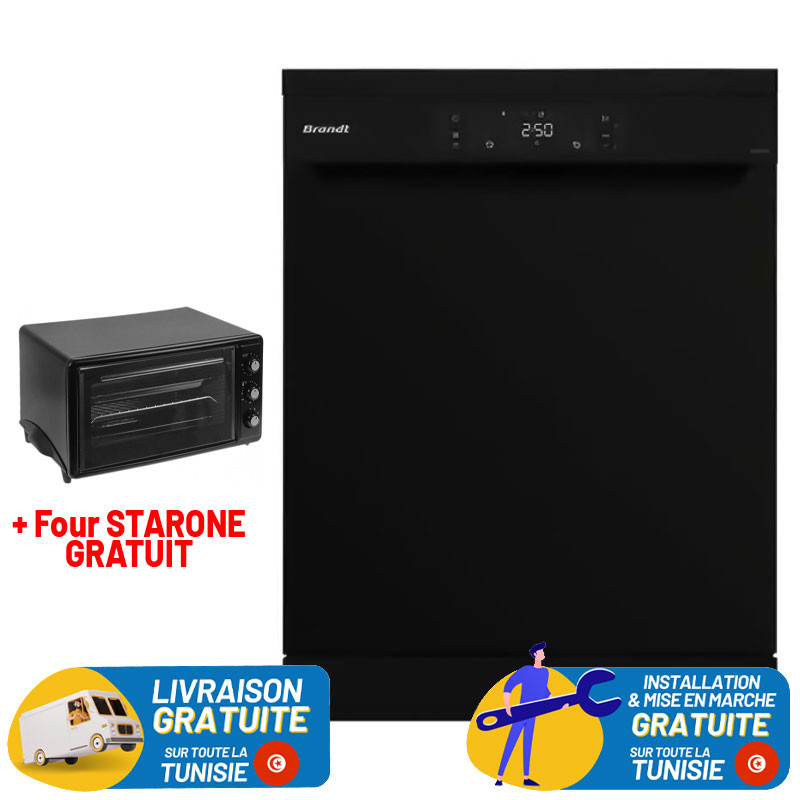 Lave vaisselle BRANDT 16 couverts / BLACK avec afficheur + Four STARONE Gratuit