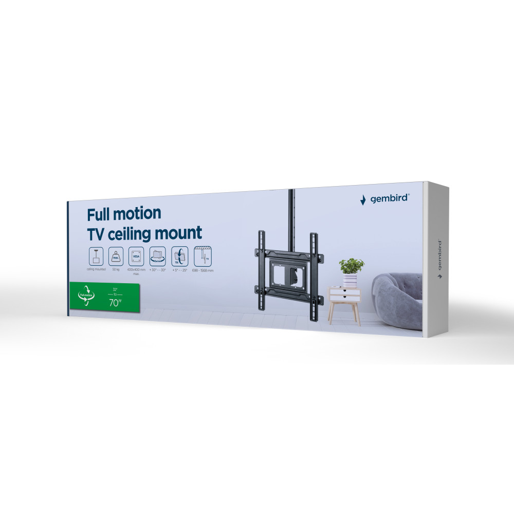 Support de plafond GEMBIRD pour téléviseur à mouvement complet 32" - 70"