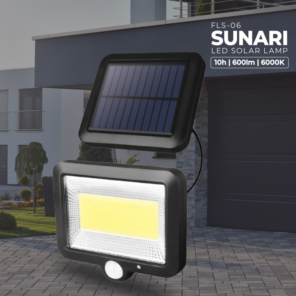 Lampe solaire LED Forever Light SUNARI FLS-06 COB PIR 8W 600lm 6000K