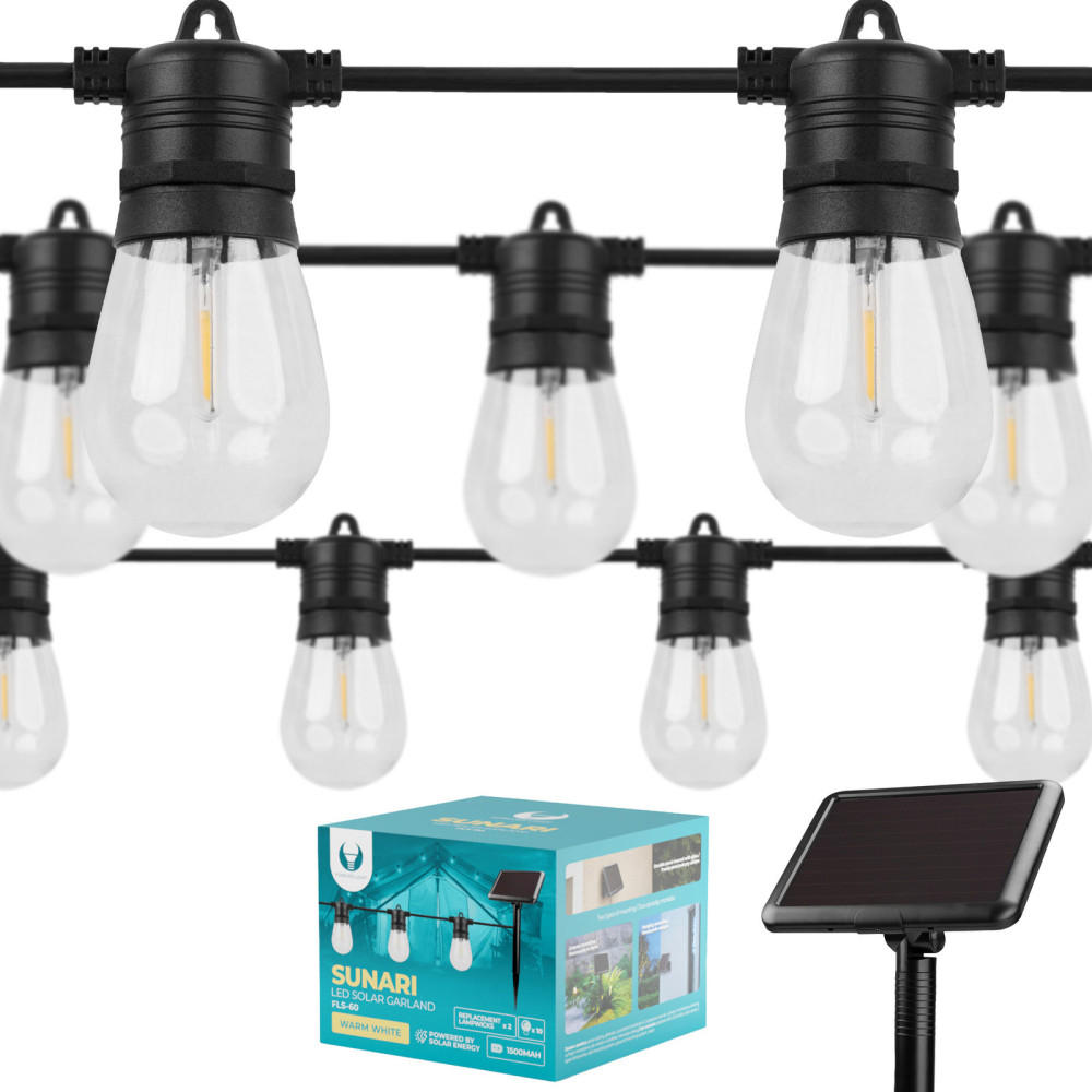 Guirlande solaire LED Forever Light SUNARI FLS-60 7,5 m 10 ampoules