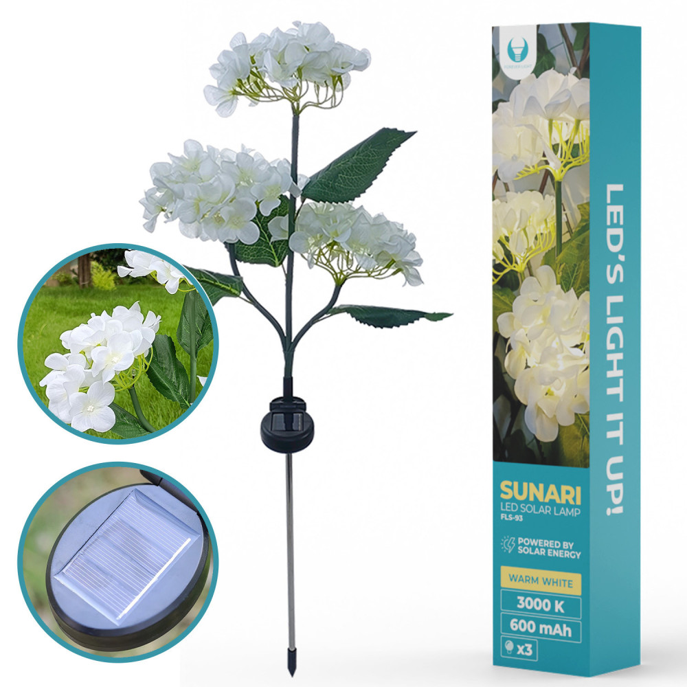 Lampe solaire LED Forever Light SUNARI FLS-93 Hortensias 3000K 600mAh