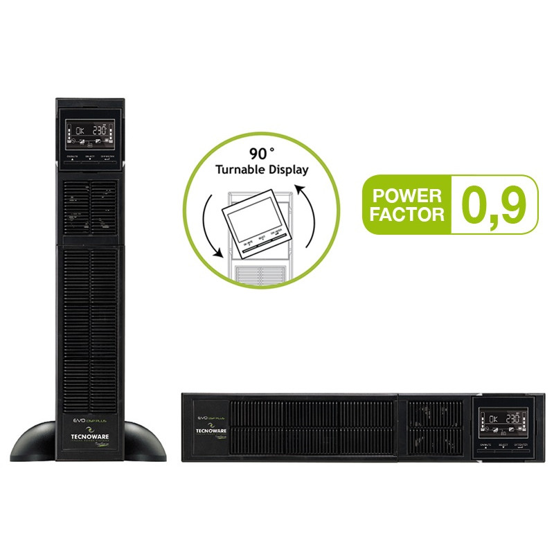 Onduleur Tecnoware EVO DSP PLUS 1200 RACK / TOUR IEC TOGETHER ON