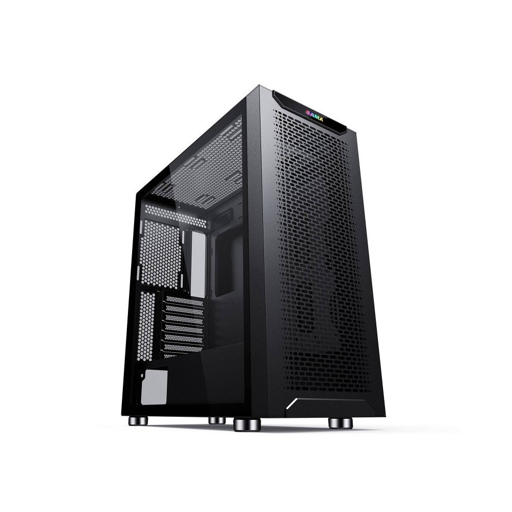 Boîtier Gamer Moyen Tour HYBROK RS6 / ARGB / ATX / Noir