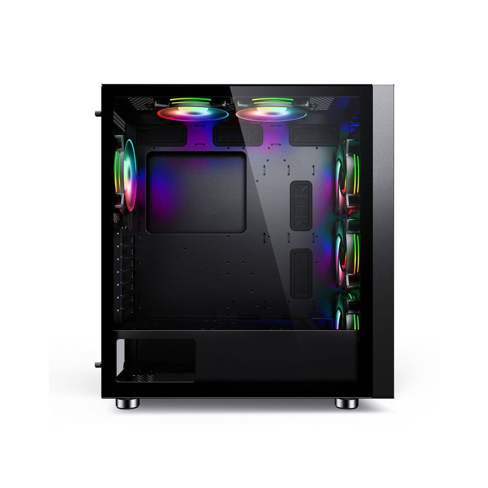 Boîtier Gamer Moyen Tour HYBROK RS6 / ARGB / ATX / Noir