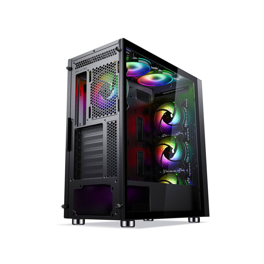 Boîtier Gamer Moyen Tour HYBROK RS6 / ARGB / ATX / Noir