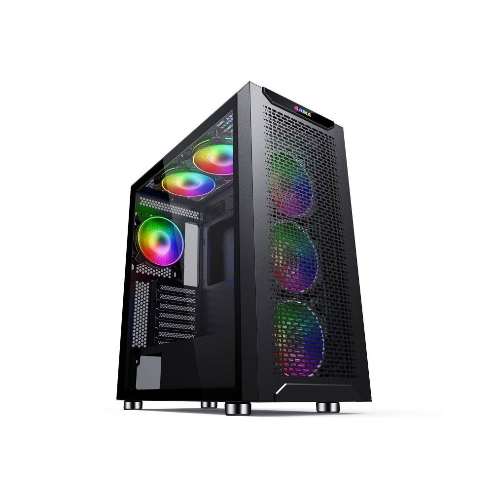 Boîtier Gamer Moyen Tour HYBROK RS6 / ARGB / ATX / Noir