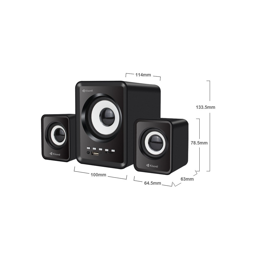 HAUT PARLEUR KISONLI U-2800BT / BLUETOOTH / NOIR