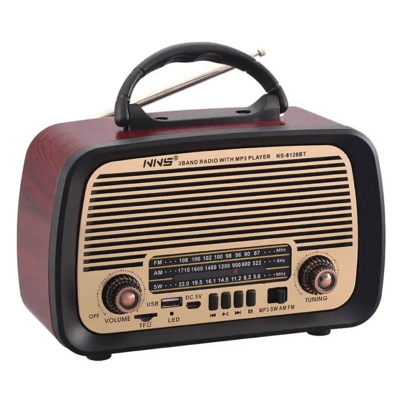 Radio Fm Bluetooth NS-8128 / Gold Contour Noir Radio Fm Bluetooth NS-8128 / Gold Contour Noir