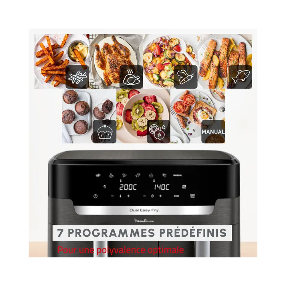 AIR FRYER EASY FRY XXL AVEC GRILL 11 Litres MOULINEX / INOX