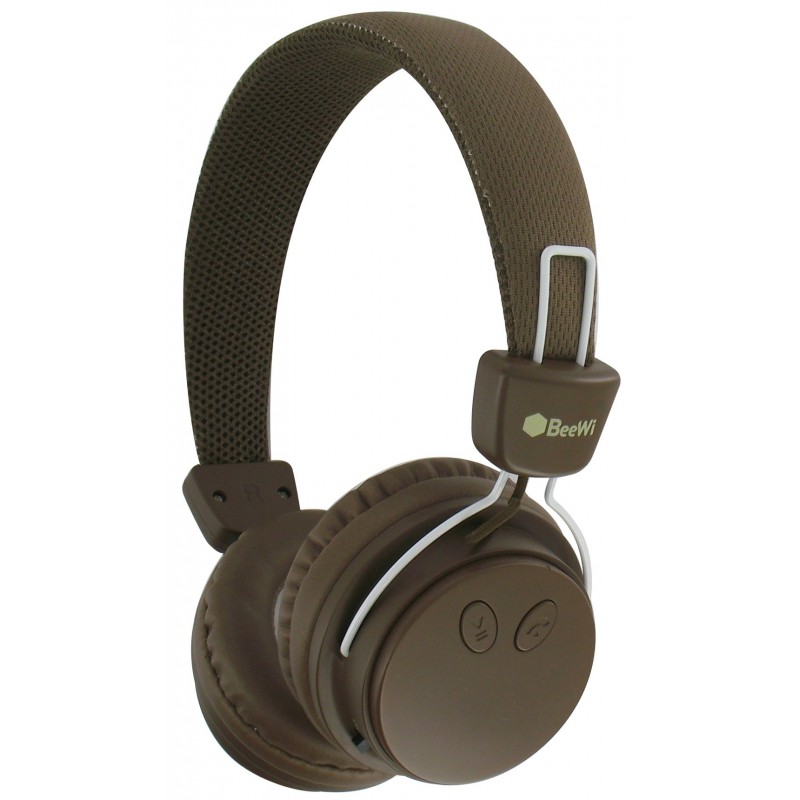Casque Bluetooth BeeWi Marron + Câble