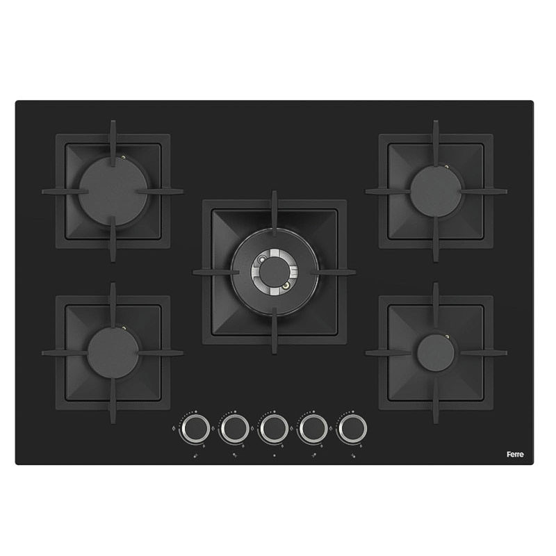 Plaque de Cuisson Encastrable ARTHUR MARTIN 75cm / 5 FEUX / VERRE NOIR