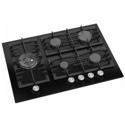 PLAQUE DE CUISSON ENCASTRABLE ARTHUR MARTIN 75cm / 5 Feux / Verre Noir