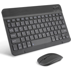 MINI Clavier Souris Bluetooth pour Android / Windows / iPhone-iPad / PC / Noir