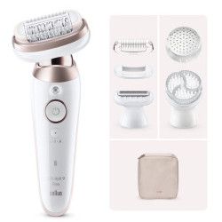 EPILATEUR Braun Silk Epil 9 Blanc et Rose / SES9-000