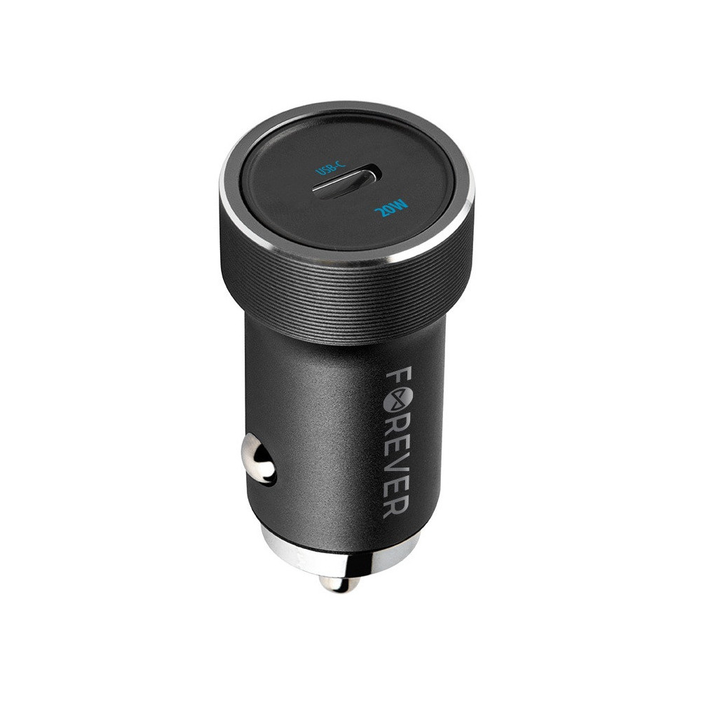 Chargeur de voiture Forever CC-06 PD QC 1x USB-C 20W / Noir