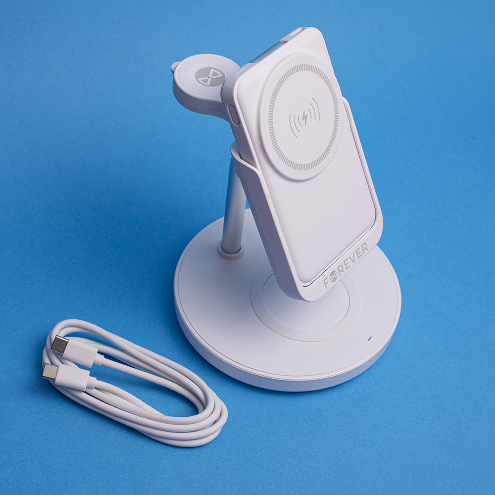 Station de charge magnétique sans fil Forever MACS-100 avec batterie externe