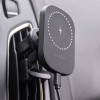 Support voiture magnétique pour grille d'aération Maxlife avec charge sans fil / Noir