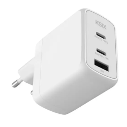 Chargeur mural KSIX 65 W / Power Delivery / Matériaux durables / blanc