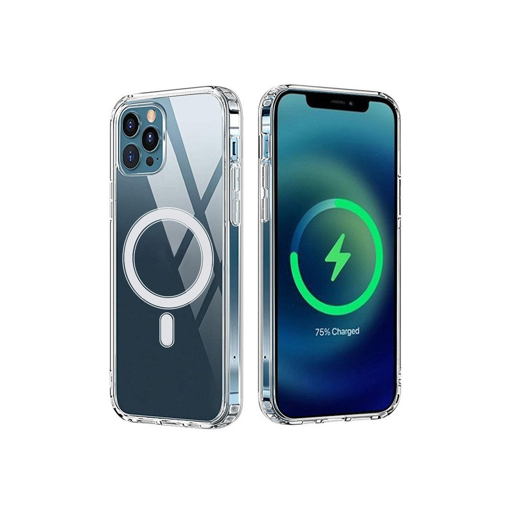Coque antichoc Mag 1,5 mm pour iPhone 15 6,1" transparente grand trou