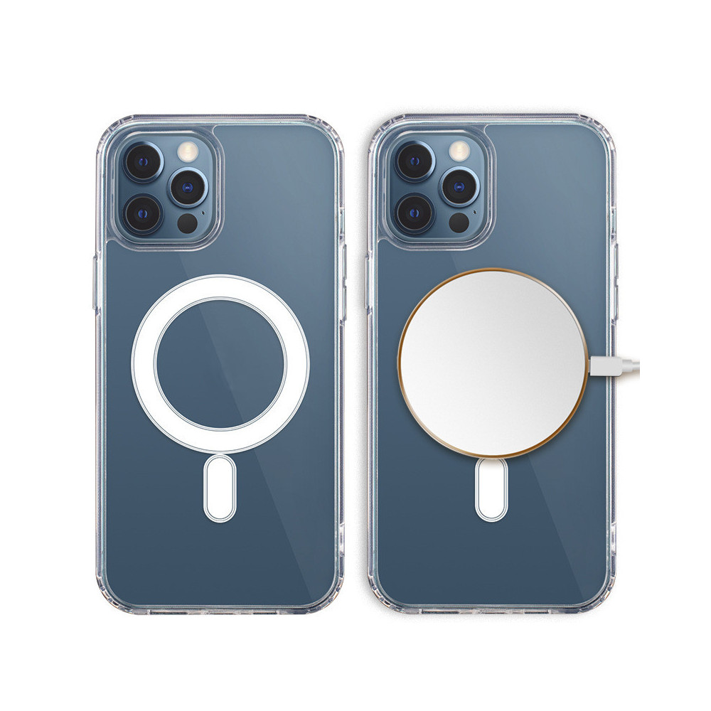 Coque antichoc Mag 1,5 mm pour iPhone 15 6,1" transparente grand trou