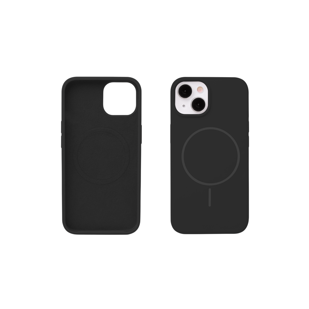 Coque en silicone Thin Magsafe pour iPhone 15 Pro 6,1" / noir