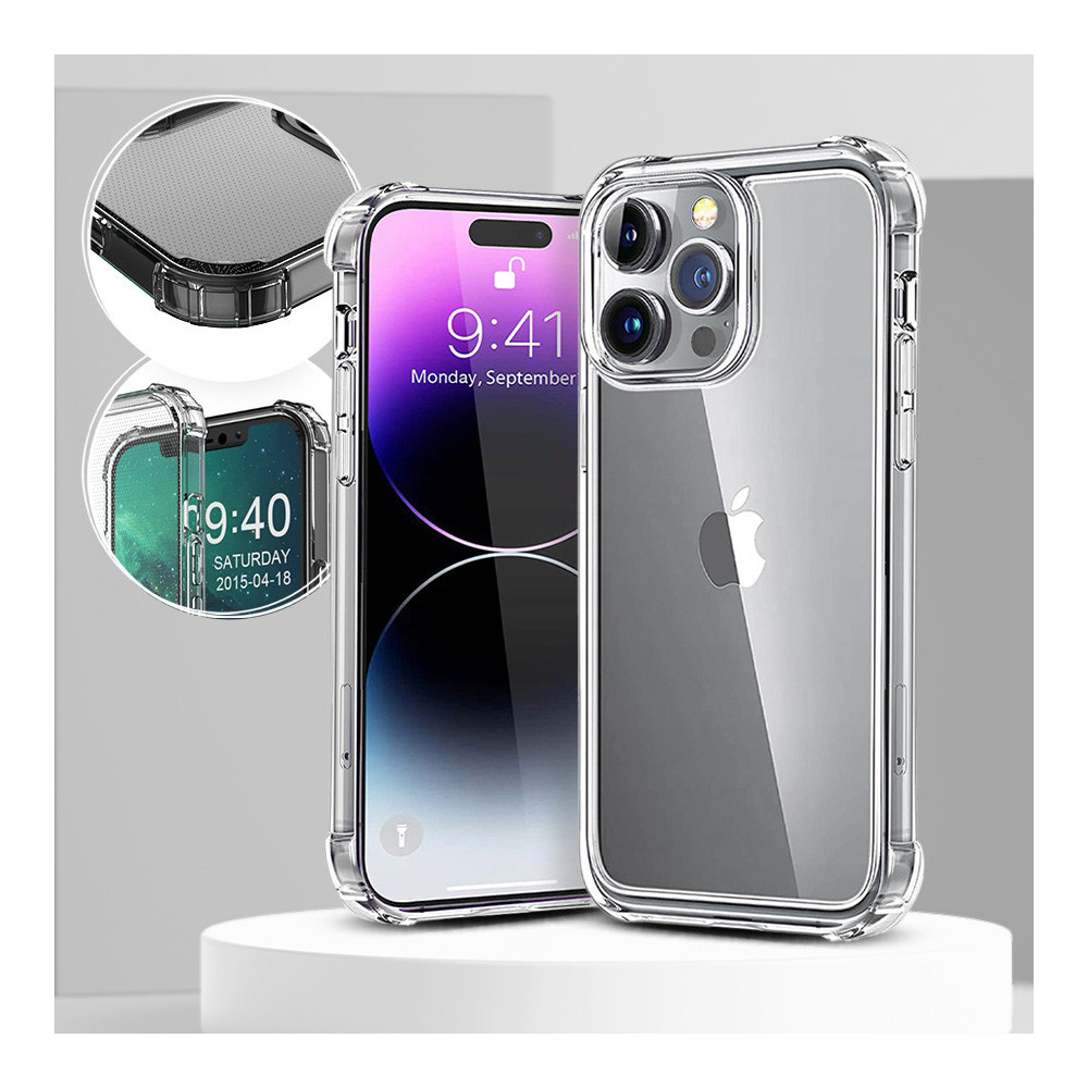 Coque antichoc 1,5 mm pour iPhone 15 Pro Max 6,7" transparente