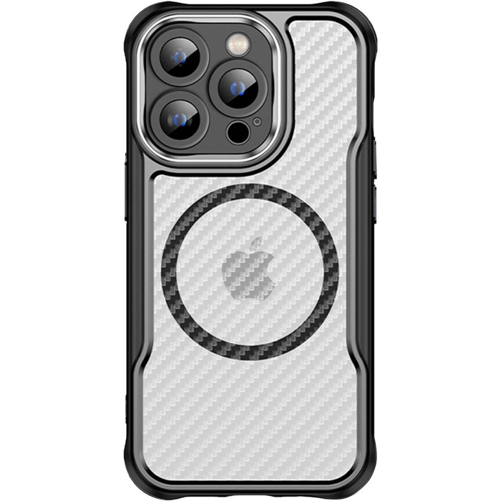 Coque Defender Carbon Magsafe pour iPhone 15 Pro Max 6,7" / Noir