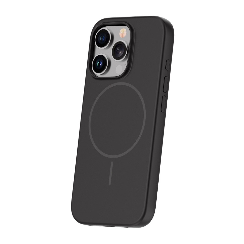 Coque en silicone Thin Magsafe pour iPhone 16 Pro 6,3" / Noir