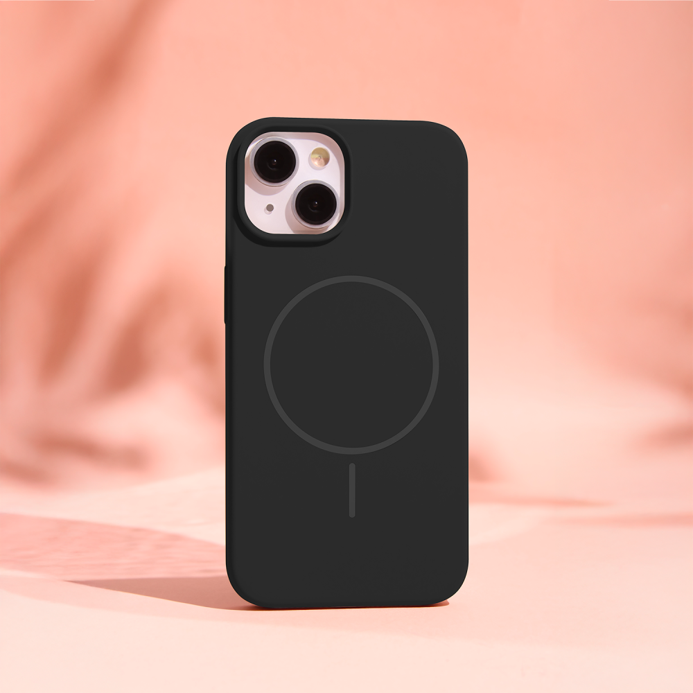 Coque en silicone Thin Magsafe pour iPhone 16 Pro 6,3" / Noir